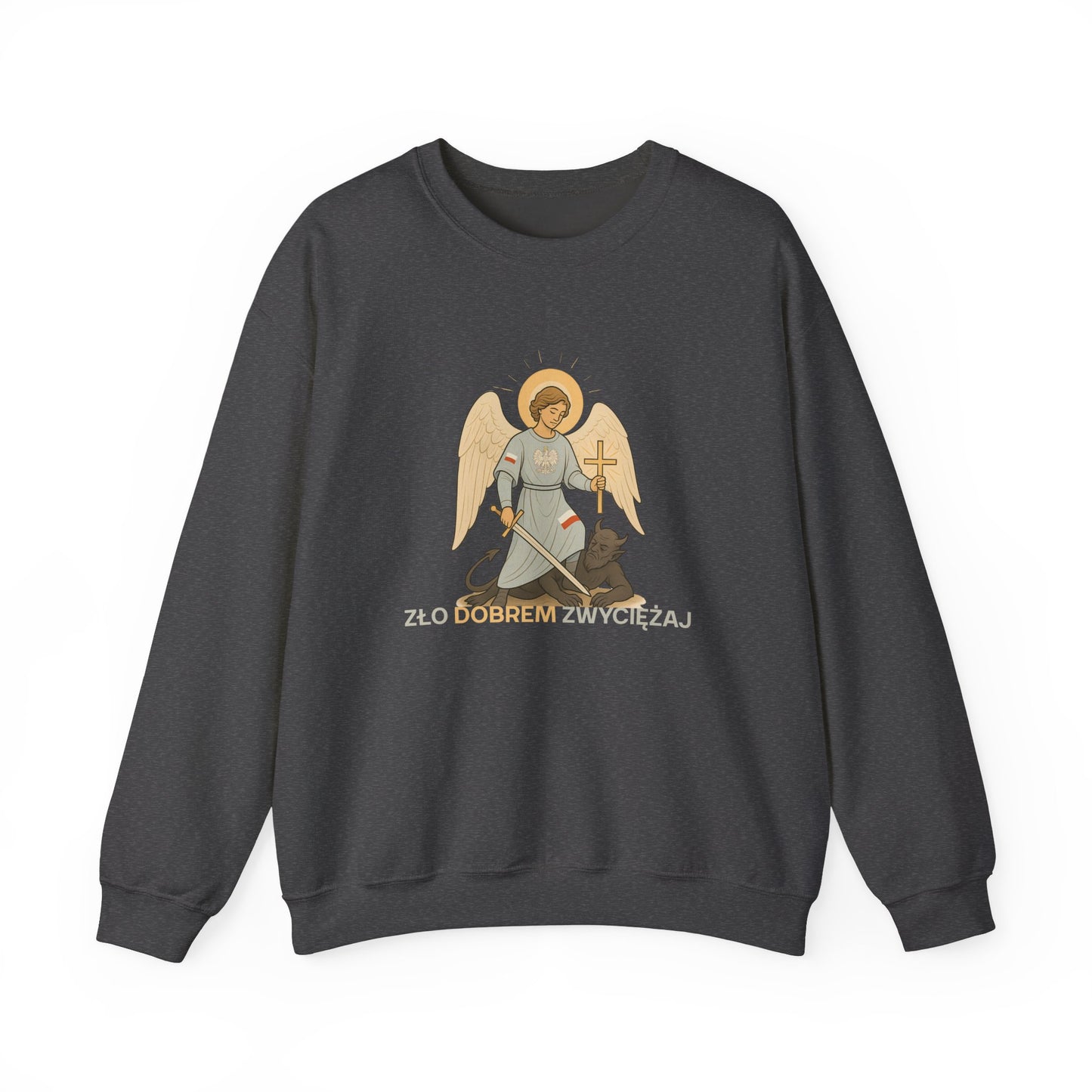Unisex bluza „Zło dobrem zwyciężaj” z archaniołem – siła, która ma twarz łagodności