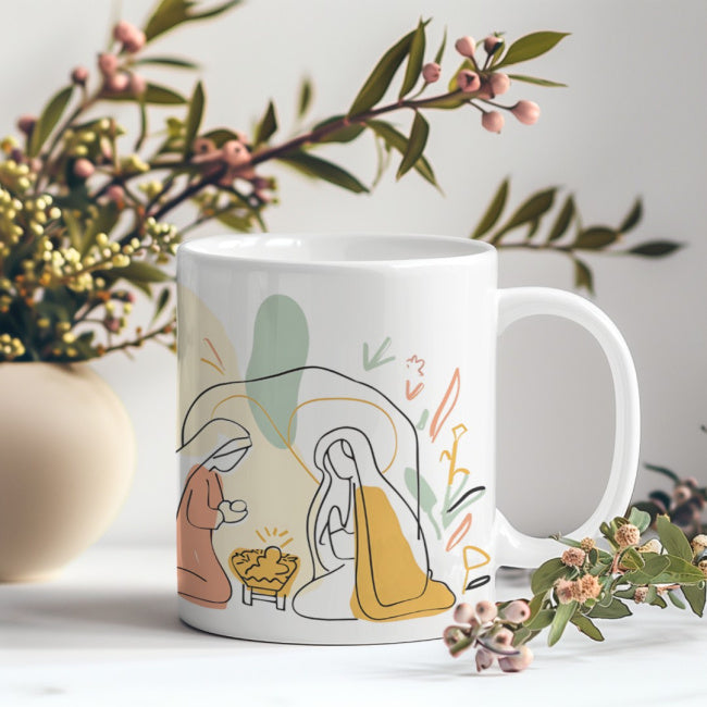 Kubek „Blisko Żłóbka” – minimalistyczna scena Bożego Narodzenia