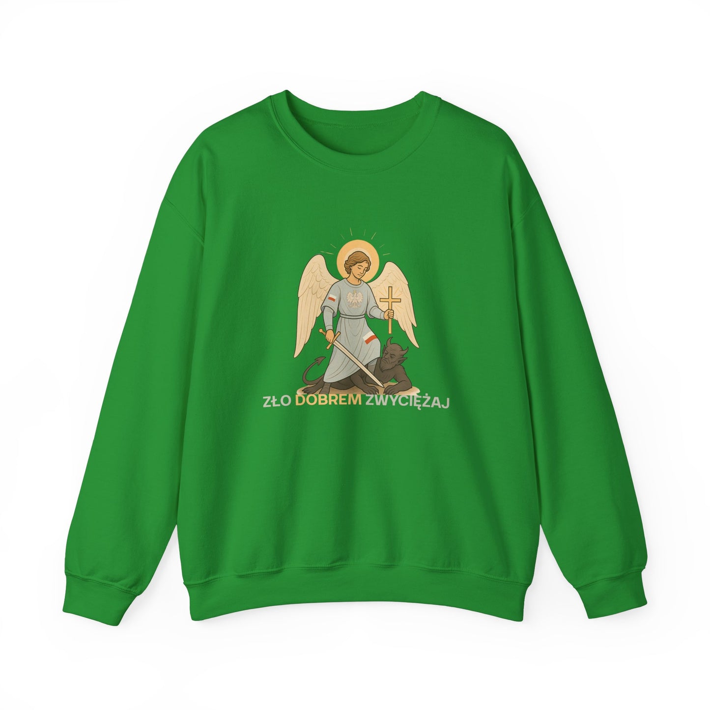 Unisex bluza „Zło dobrem zwyciężaj” z archaniołem – siła, która ma twarz łagodności