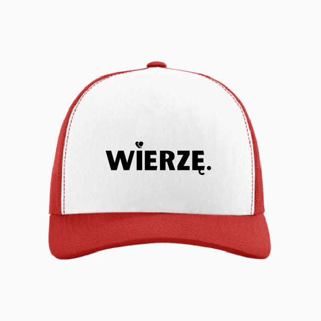 Czapka z daszkiem „WIERZĘ.” z sercem