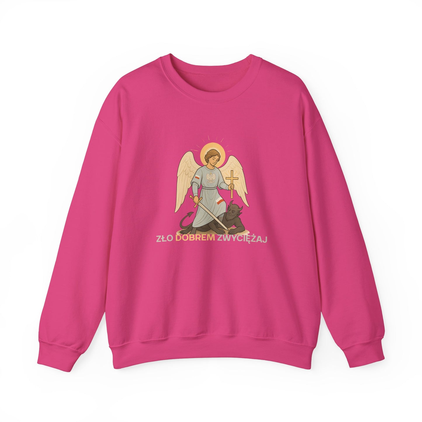 Unisex bluza „Zło dobrem zwyciężaj” z archaniołem – siła, która ma twarz łagodności