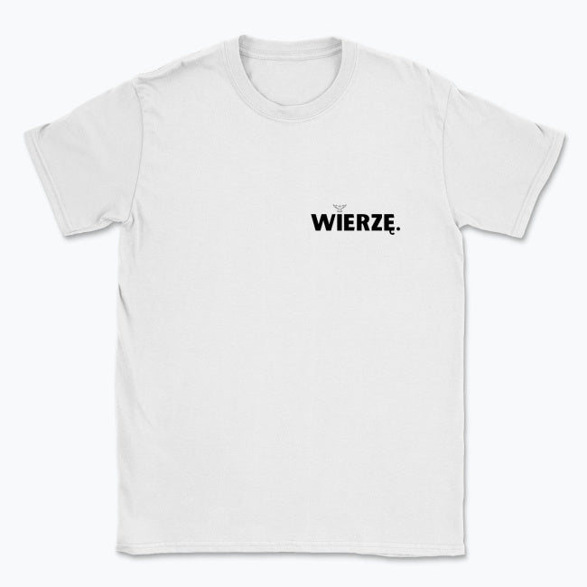 Koszulka Unisex „WIERZĘ.” – z symbolem Ducha Świętego