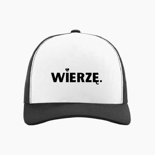 Czapka z daszkiem „WIERZĘ.” z sercem