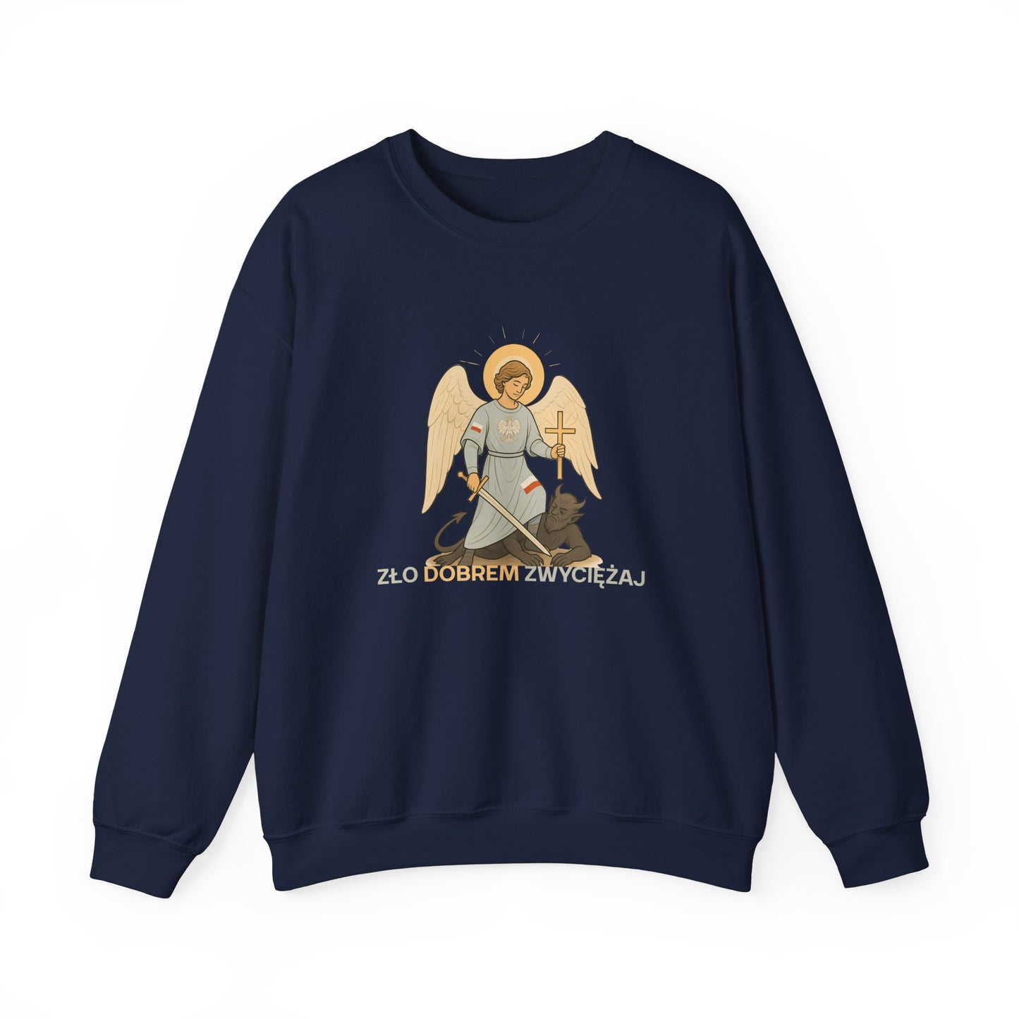 Unisex bluza „Zło dobrem zwyciężaj” z archaniołem – siła, która ma twarz łagodności