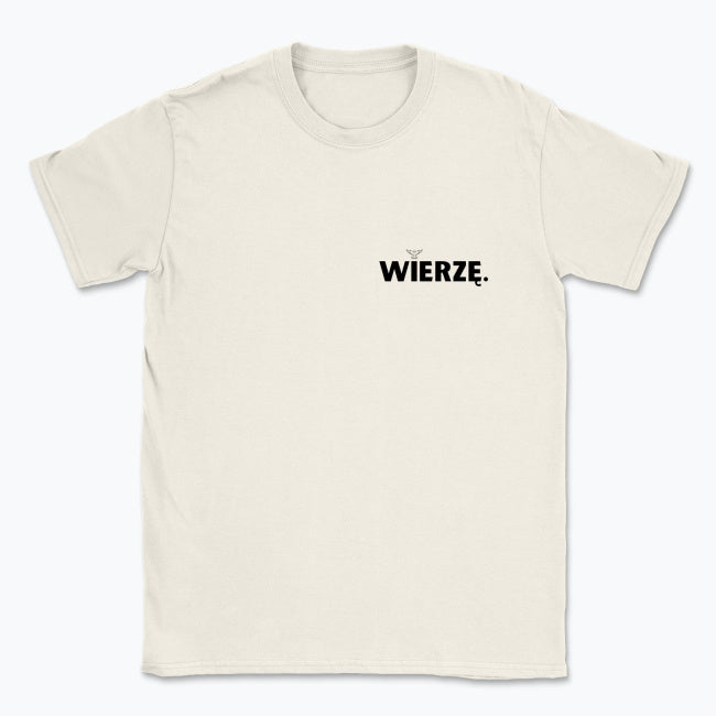 Koszulka Unisex „WIERZĘ.” – z symbolem Ducha Świętego