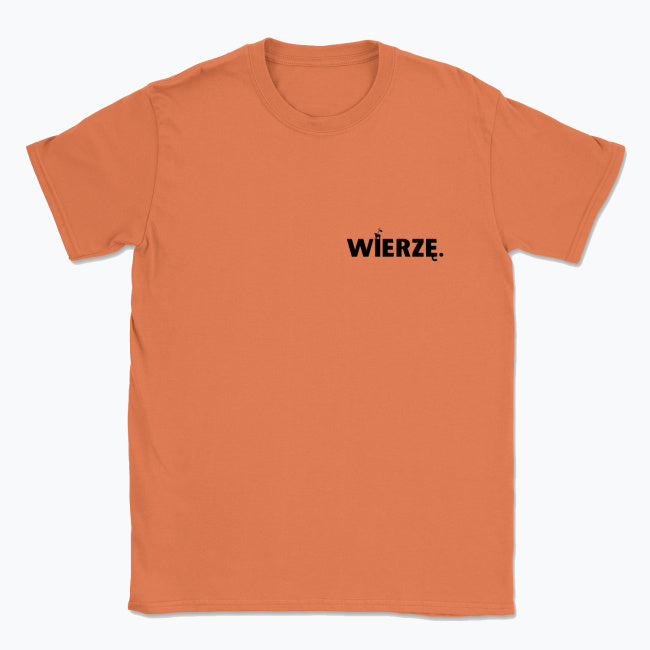 Koszulka Unisex „WIERZĘ.” – z Barankiem Bożym