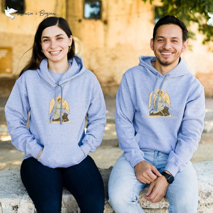 Bluza z kapturem Unisex „Zło dobrem zwyciężaj” – Archanioł Michał