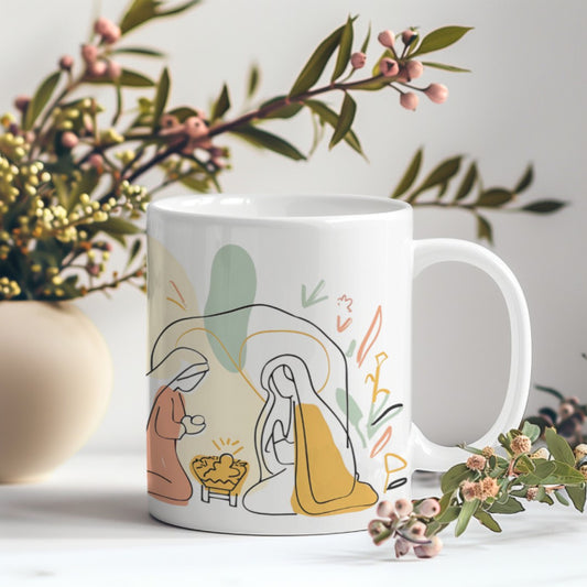 Kubek „Blisko Żłóbka” – minimalistyczna scena Bożego Narodzenia