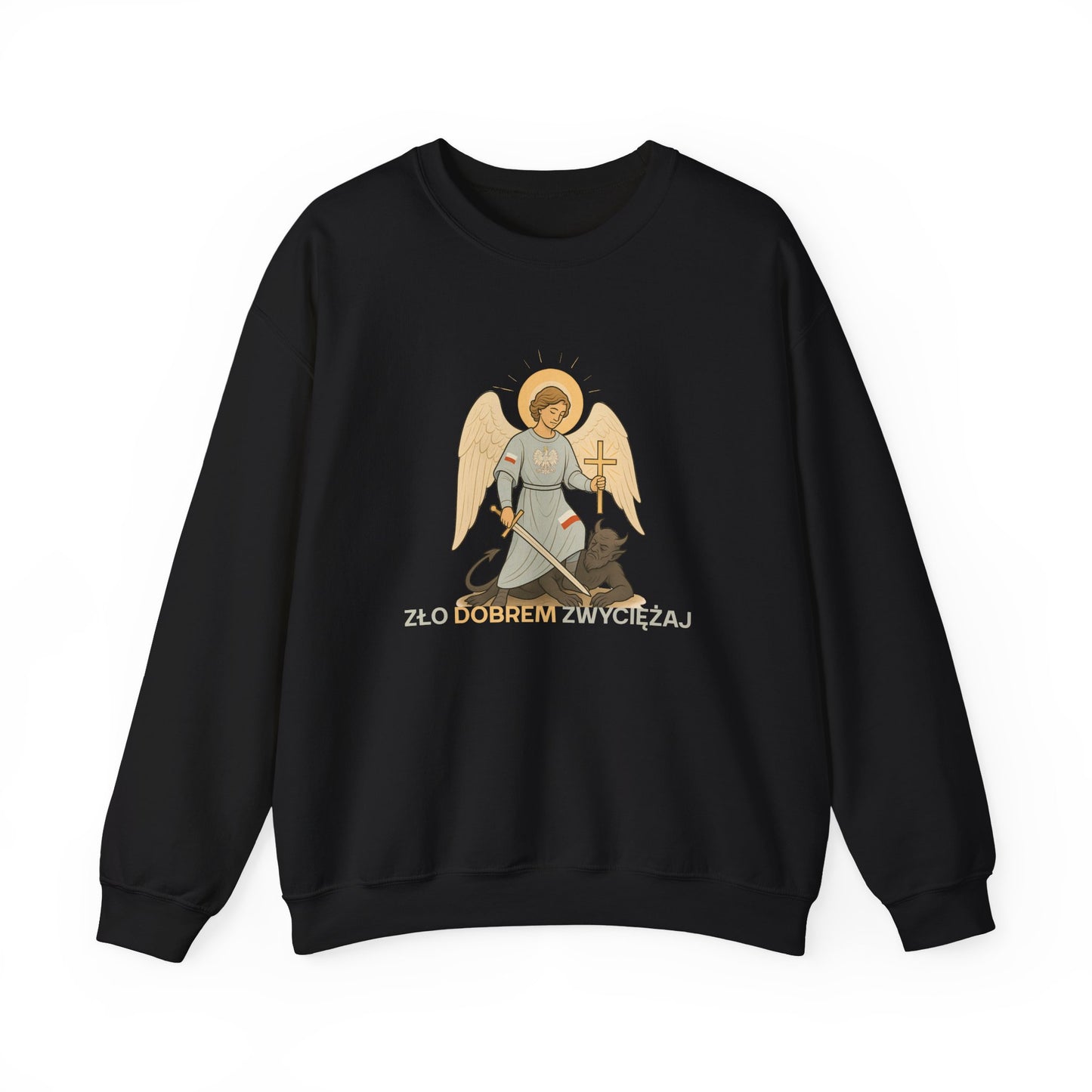 Unisex bluza „Zło dobrem zwyciężaj” z archaniołem – siła, która ma twarz łagodności