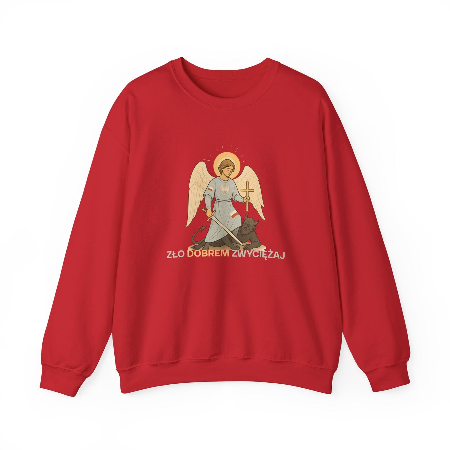 Unisex bluza „Zło dobrem zwyciężaj” z archaniołem – siła, która ma twarz łagodności