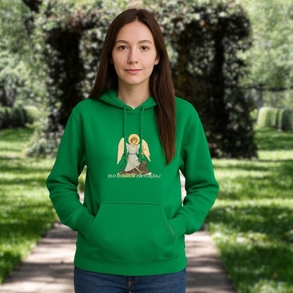 Bluza z kapturem Unisex „Zło dobrem zwyciężaj” – Archanioł Michał