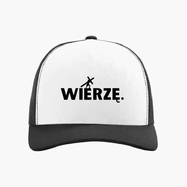 Czapka truckerka „WIERZĘ.” – Niosąc Krzyż