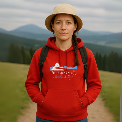Bluza z kapturem Unisex „Pielgrzymuję z Matką do Syna” – ciepło wiary na każdy krok