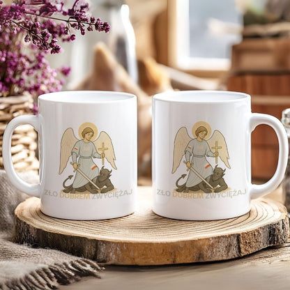 Kubek „Zło dobrem zwyciężaj” – chrześcijański design z przesłaniem (Rz 12,21)