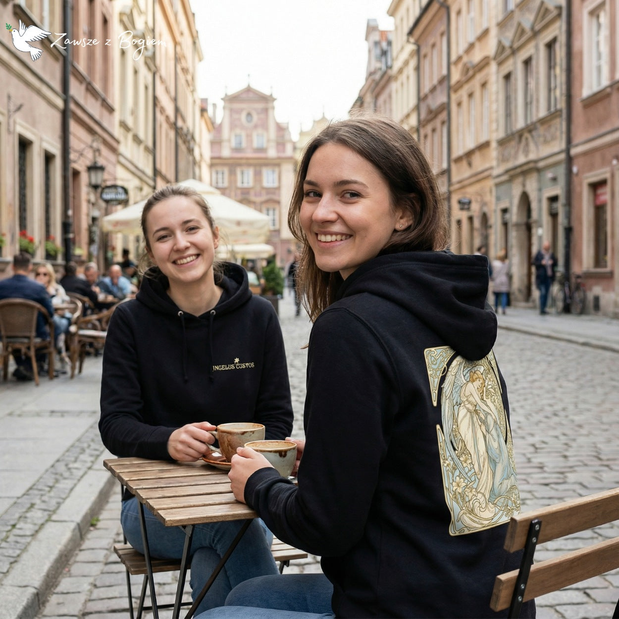 Bluza damska z kapturem "Angelus Custos" – Anielska Opieka | Zawsze z Bogiem