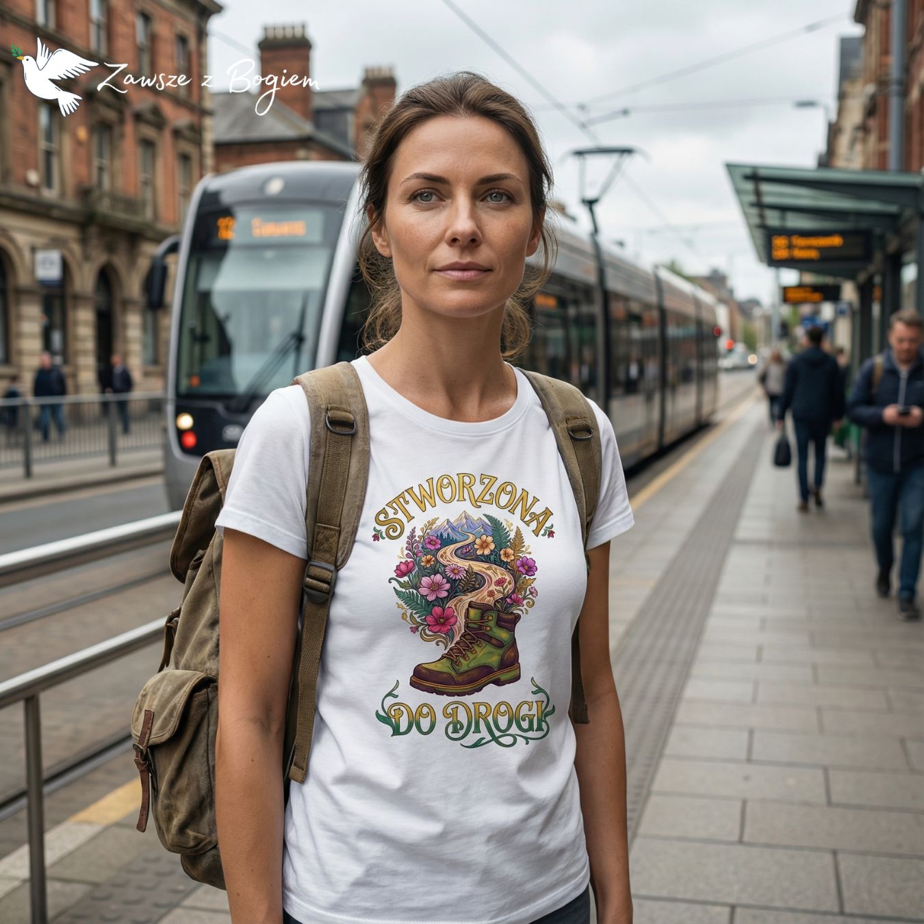 Stworzona do Drogi – chrześcijańska koszulka dla miłośniczek gór