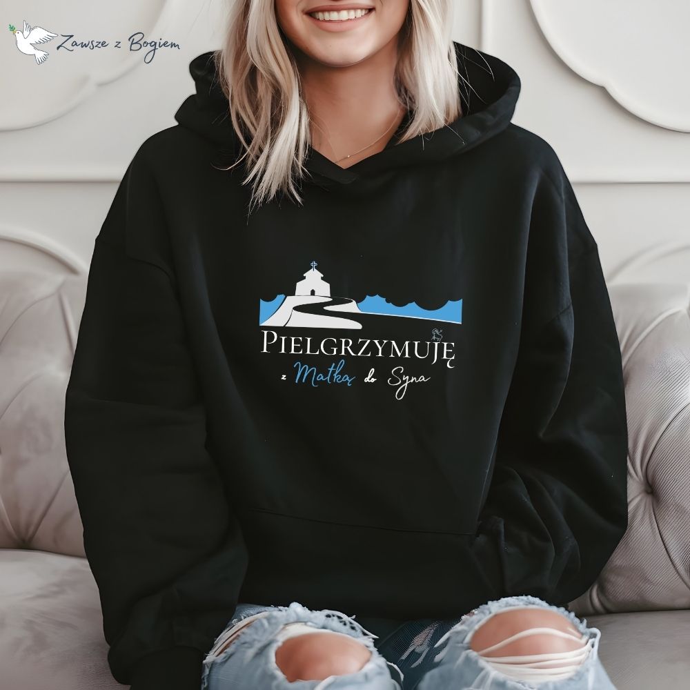 Bluza z kapturem Unisex „Pielgrzymuję z Matką do Syna” – ciepło wiary na każdy krok