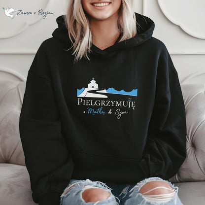 Bluza z kapturem Unisex „Pielgrzymuję z Matką do Syna” – ciepło wiary na każdy krok
