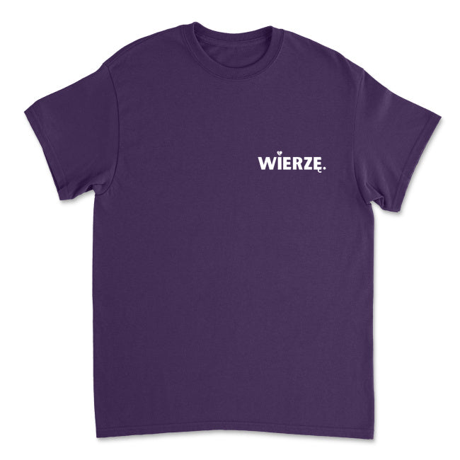 Męska koszulka „WIERZĘ.” z sercem