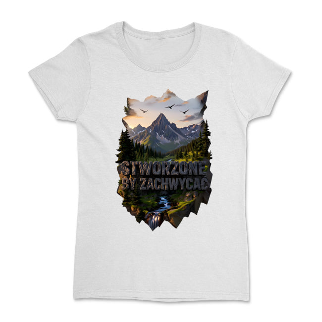 Damska koszulka – „Stworzone, by zachwycać” | Zawsze z Bogiem