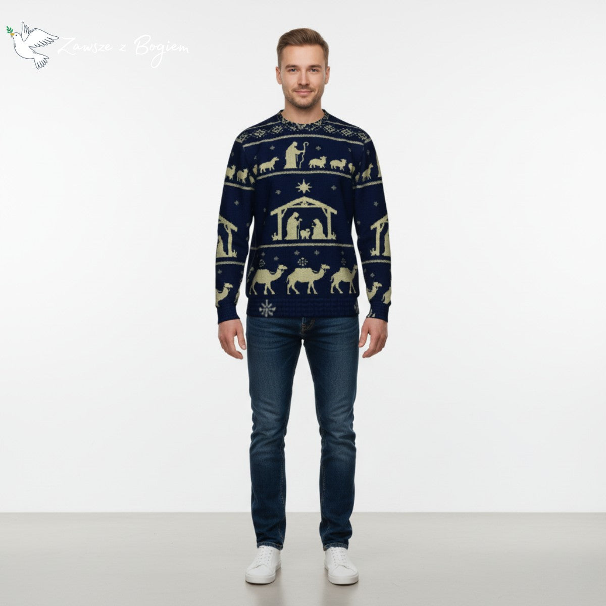 Chrześcijański Ugly Sweater Unisex – Stajenka Betlejemska