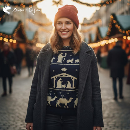 Chrześcijański Ugly Sweater Unisex – Stajenka Betlejemska