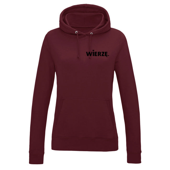 Damska bluza z kapturem „WIERZĘ.” – serce wiary