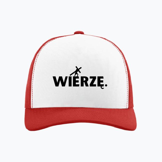 Czapka truckerka „WIERZĘ.” – Niosąc Krzyż