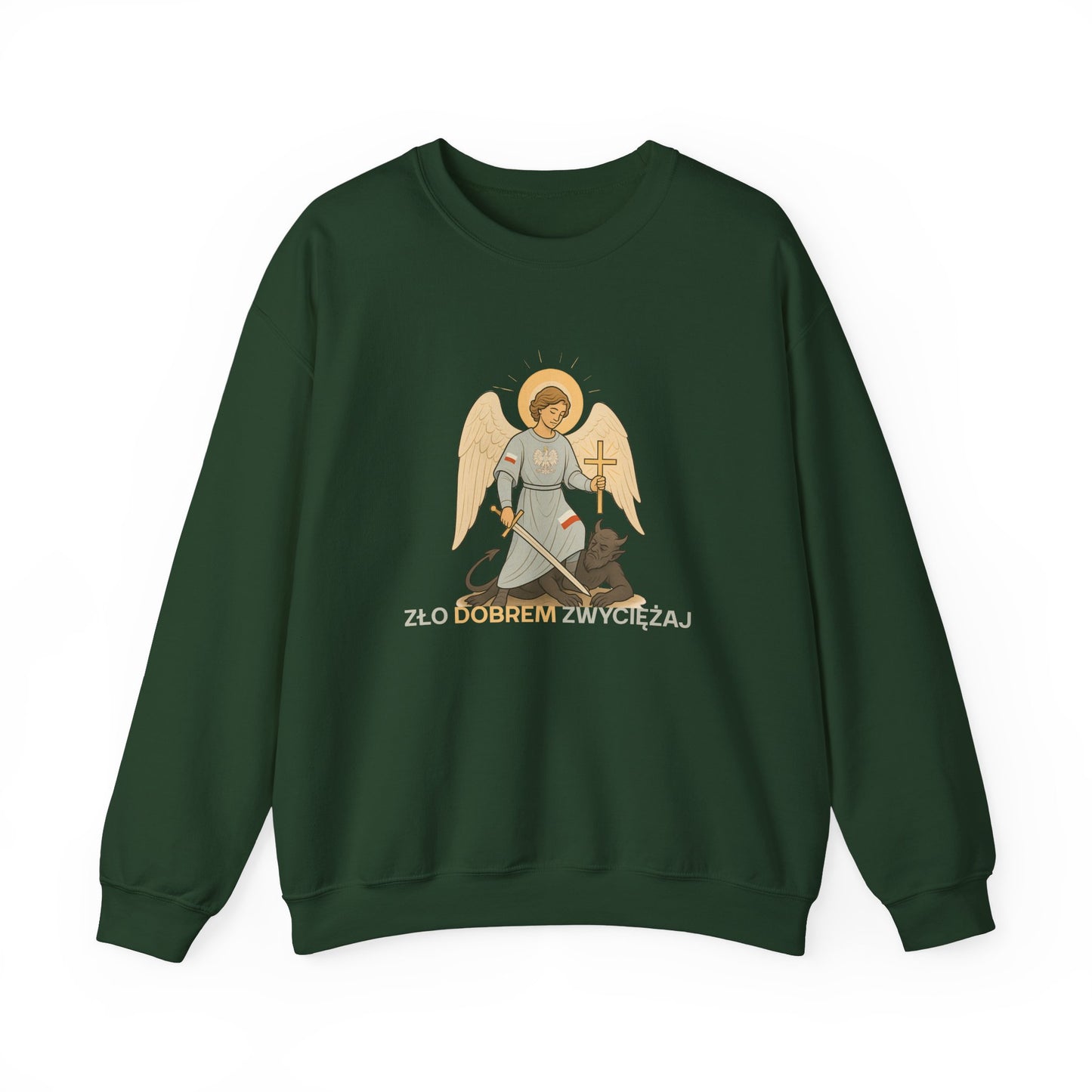 Unisex bluza „Zło dobrem zwyciężaj” z archaniołem – siła, która ma twarz łagodności
