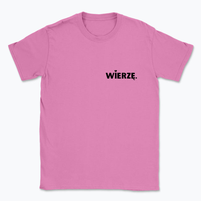 Koszulka Unisex „WIERZĘ.” – z sercem nad słowem wiary