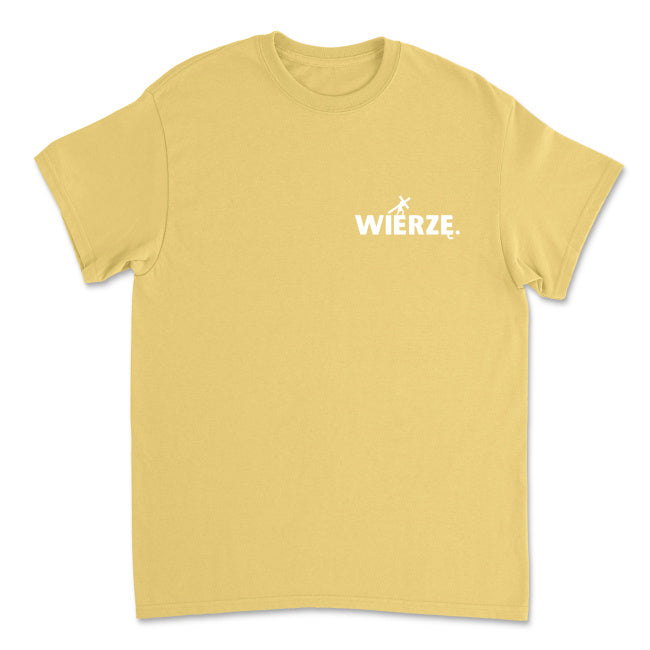 Męska koszulka „WIERZĘ.” – Jezus niosący krzyż