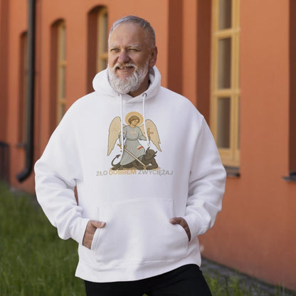 Bluza z kapturem Unisex „Zło dobrem zwyciężaj” – Archanioł Michał