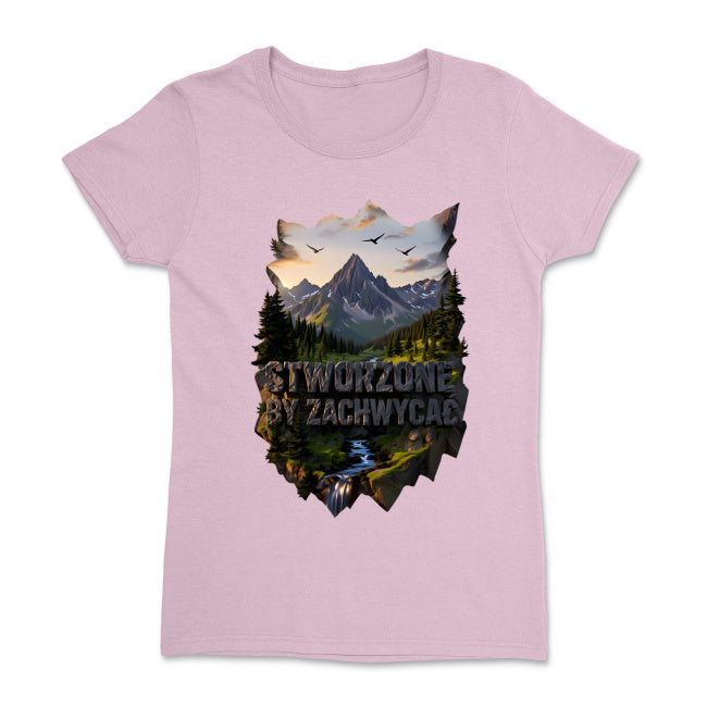 Damska koszulka – „Stworzone, by zachwycać” | Zawsze z Bogiem