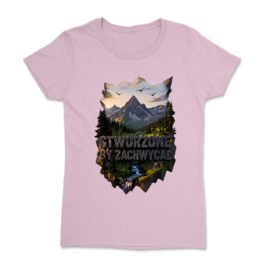 Damska koszulka – „Stworzone, by zachwycać” | Zawsze z Bogiem